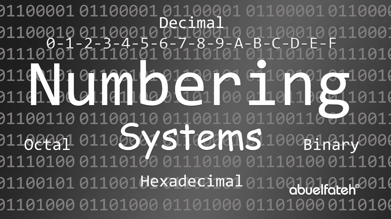 أساسيات أنظمة العد / الترقيم - Numbering Systems